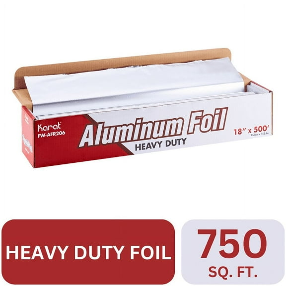Karat 18"x 500' Heavy Duty Aluminum Foil Roll | 500 Feet Long | Industrial Size and Strength |