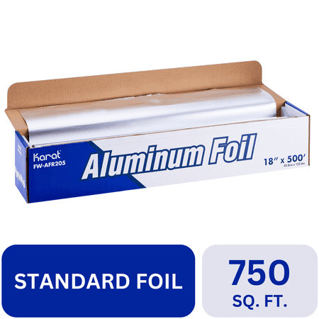 Karat 18” x 500' Standard Aluminum Foil Roll | 500 Feet Long | Industrial Size and Strength