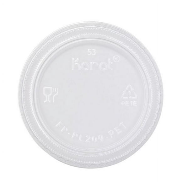 Karat 1oz Squat-2oz PET Plastic Portion Cup Lids - 2,500 ct