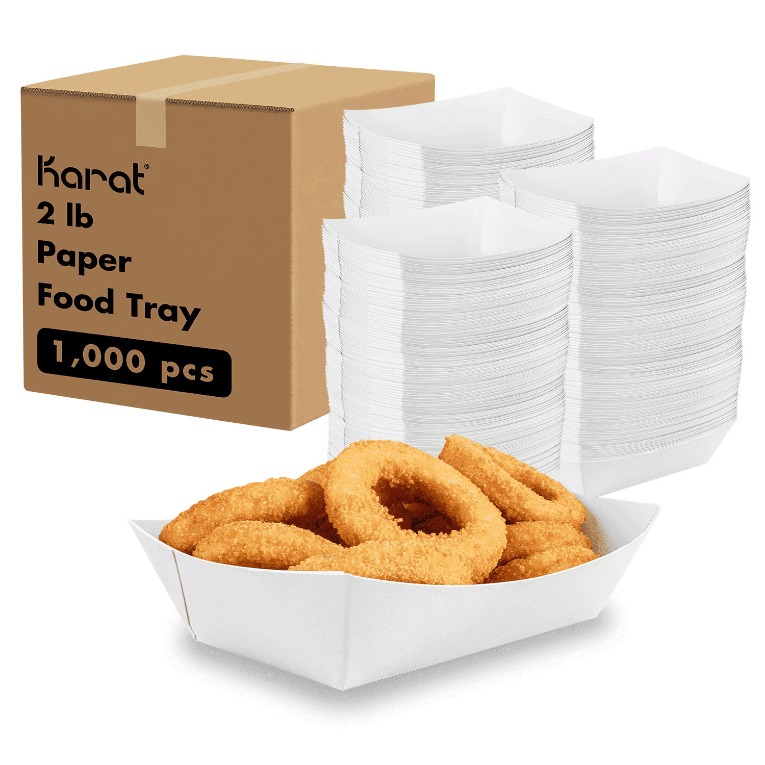 Karat [2 lb - 1000 Pack] Paper Food Boat, White Food Tray - Walmart.com