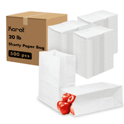 Karat 20lb Shorty Paper Bag, White - 500 pcs