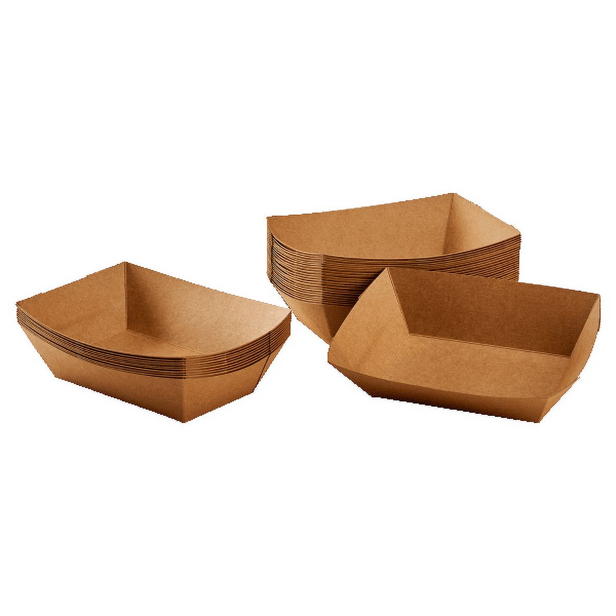 500 Pack Kraft Paperboard 4 Corner Pop Up Food Tray Carrier Food and