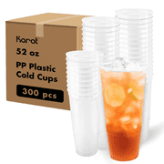 Karat [300 Pack - 52oz] Clear Plastic Cups - Sturdy PP Plastic Cups for Cold Beverages, Ideal for Parties and Events, BPA-Free 115 mm