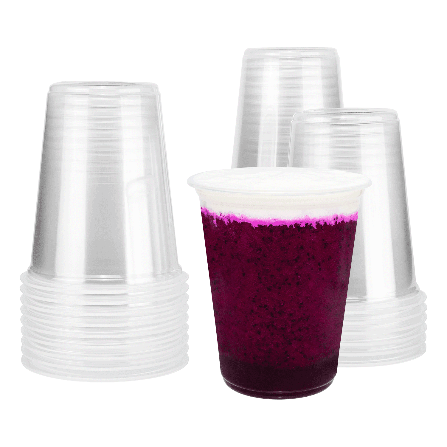 Karat 8.5oz PP Plastic U-Rim Y-Series Cold Cups (95mm) - 2,000 Pcs