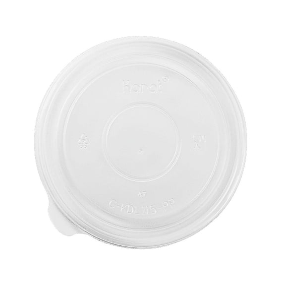 Karat 32 oz PP Plastic Food Container Flat Lids (115mm) - 500 ct