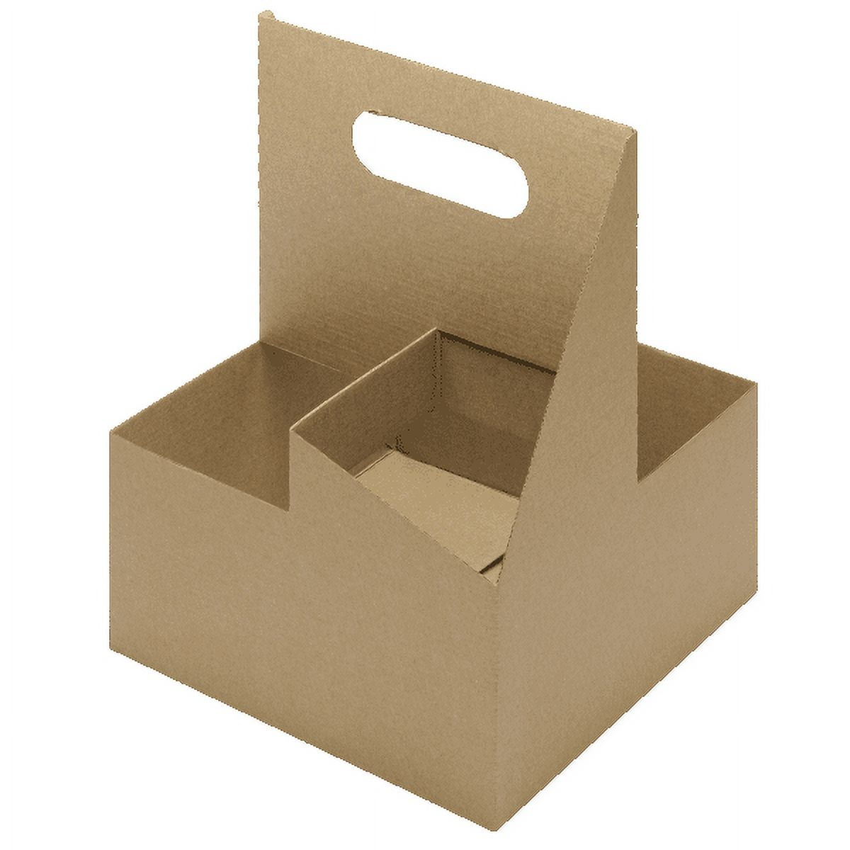Karat 4 cup Kraft Paperboard Carrier with Handle for 12-32 oz cup - 200 pcs  