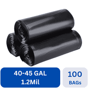 Karat 40-45 Gallon Trash Bags | 1.2 Mil | Black Heavy Duty Garbage Can Liners | (40" x 46") 100 ct