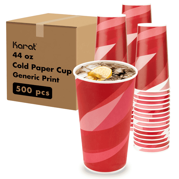 Karat 44 oz Paper Cold Cups | 115 mm | Kold Print, 500pcs