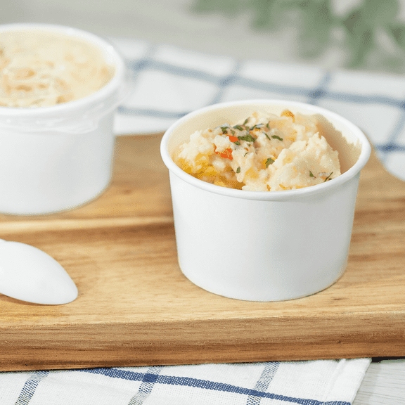 Karat 4oz Paper Hot/Cold White Food Container - 76mm, 1000 Pcs (Yogurt Container) C-KDP4W