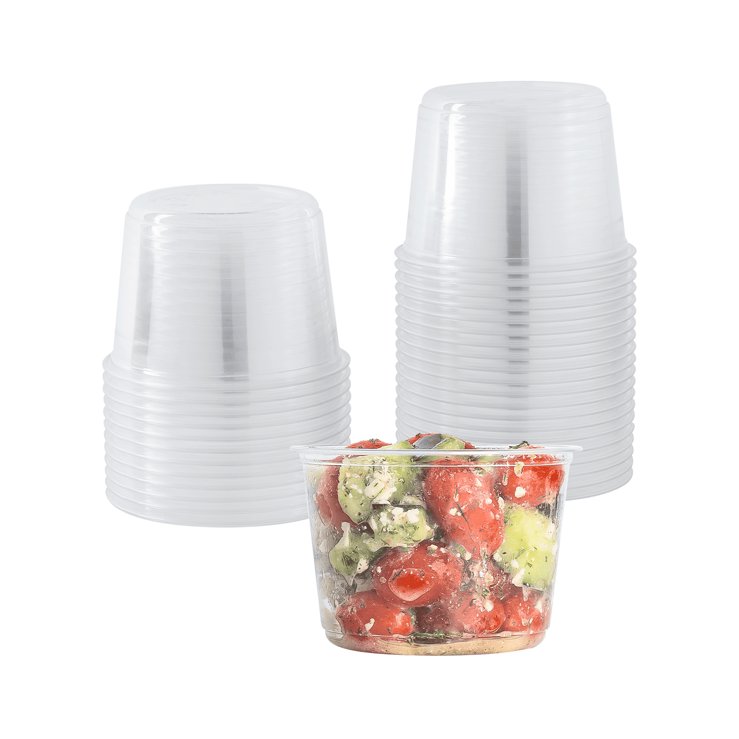Karat [500 Pack - 16oz] Deli Containers, Recyclable PET Food Containers, Plastic Deli Cups (117 mm)