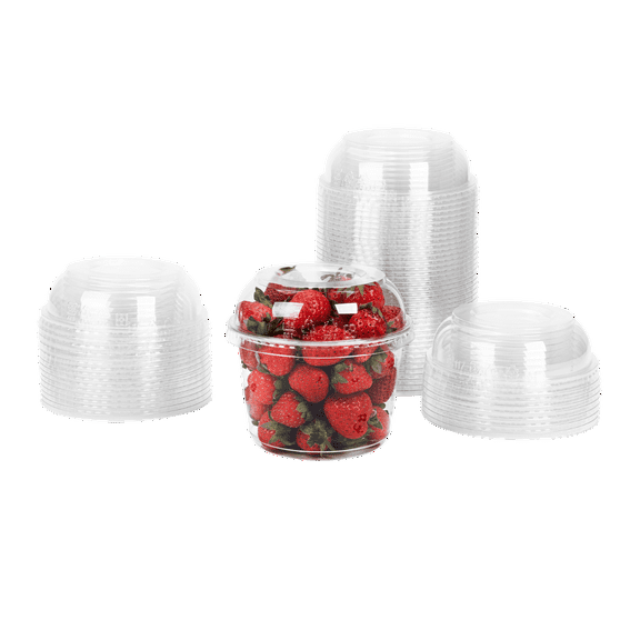 Karat [500 Pack] Deli Containers Dome Lids, for 8-32oz Karat Deli Cups (117 mm)