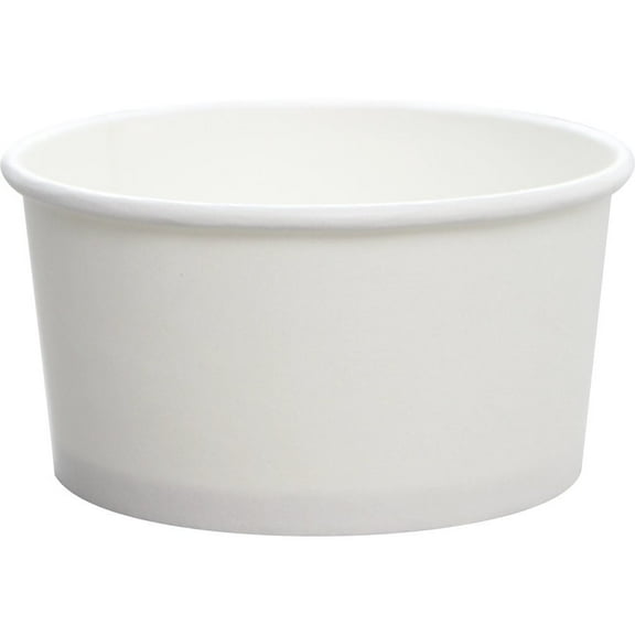 Karat 6oz Paper Hot/Cold White Food Container - 96mm, 1000 Pcs (Yogurt Container) C-KDP6W
