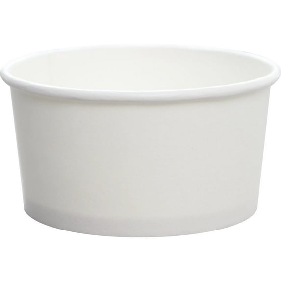 Karat 6oz Paper Hot/Cold White Food Container - 96mm, 1000 Pcs (Yogurt Container) C-KDP6W