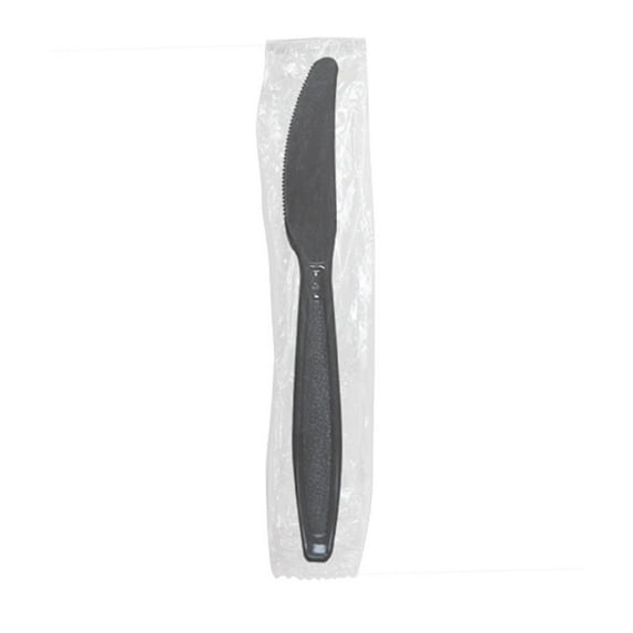 Karat 7.6 Inch Black Plastic Heavyweight Disposable Knives (Pack of 1,000)