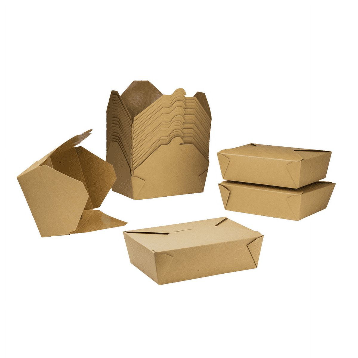 Kraft Microwavable Folded Paper #8 Takeout Containers - Karat Fold