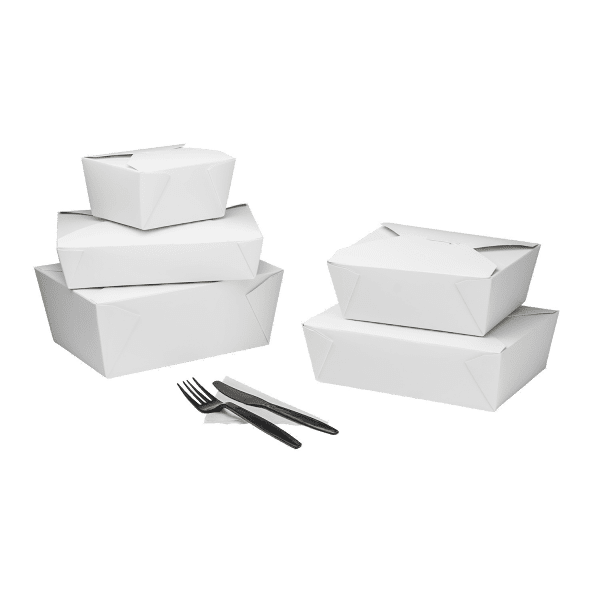 Choice Kraft Microwavable Folded Paper #3 Take-Out Container 7 3/4 x 5  1/2 x 2 1/2 - 200/Case