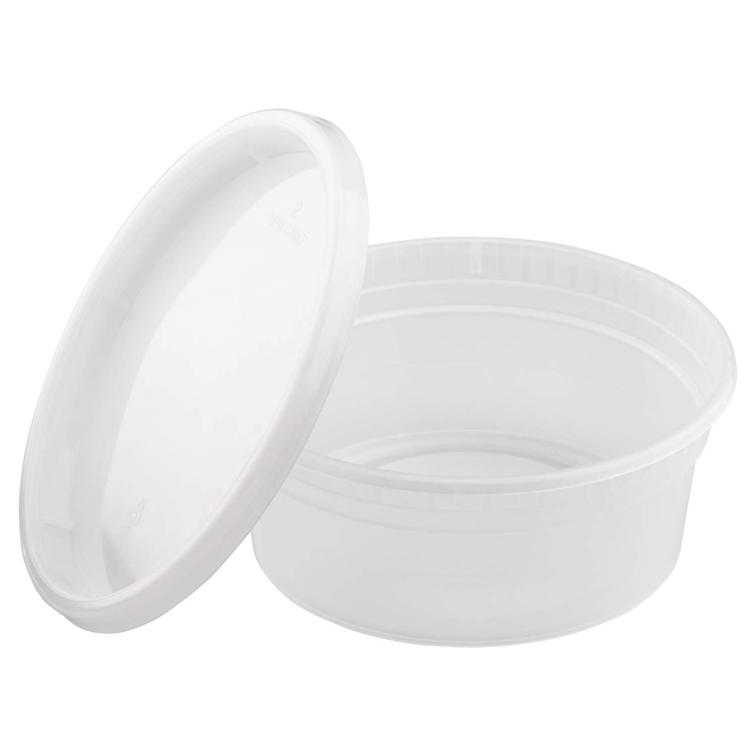 Karat 32 oz PP Plastic Microwavable Round Food Containers & Lids, Black - 150 Sets