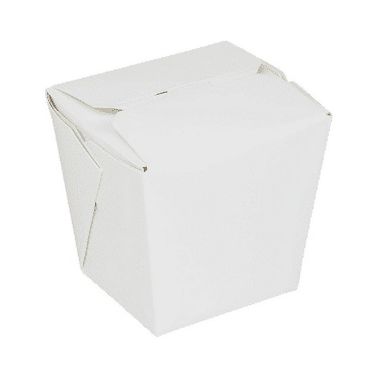 White Microwavable Folded Paper #4 Take-Out Container - Karat