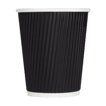Karat 8oz Ripple Paper Hot Cups - Black (80mm) - 500 ct