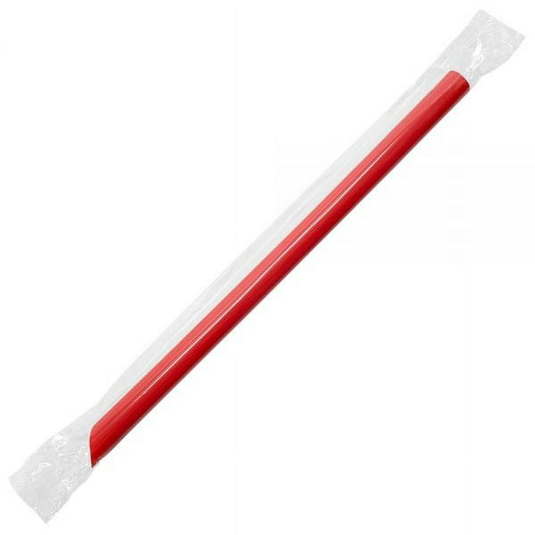 Karat 9 Boba Straws (10mm) Poly Wrapped - Red - 1,600 ct
