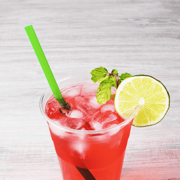 Karat 9'' Giant Straws (8mm) Paper Wrapped - Green - 2,500 ct