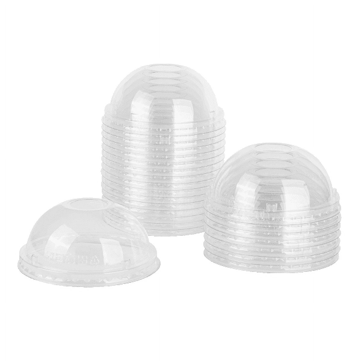 Karat 92mm PET Plastic Dome Lids - No Hole - 1,000 ct