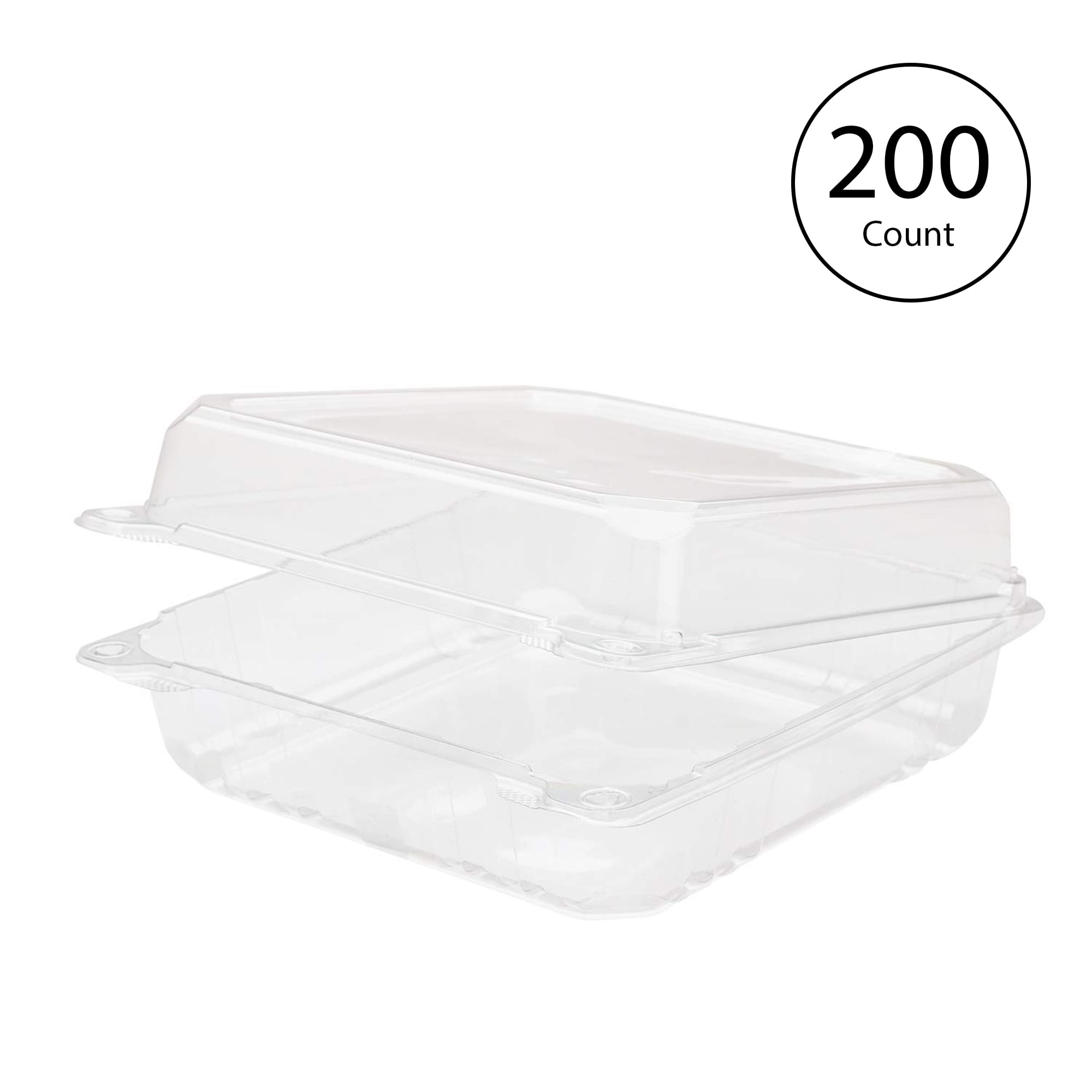 G.E.T. 1 Compartment Clear Polypropylene Eco-Take Out Container - 9 inchl x 6 1/2 inchw x 2 1/2 inchh