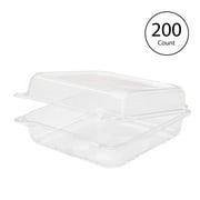 Karat 9x9" 1 Compartment Plastic Hinged Food Storage Containers, 200 Count