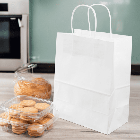 Karat [250 ct] Balboa Paper Shopping Bag with Twisted Handles, White