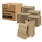 Brown Paper Bags [1 lb - 4,000 ct] - Self-Standing Paper Bags, Reusable & Food Grade
