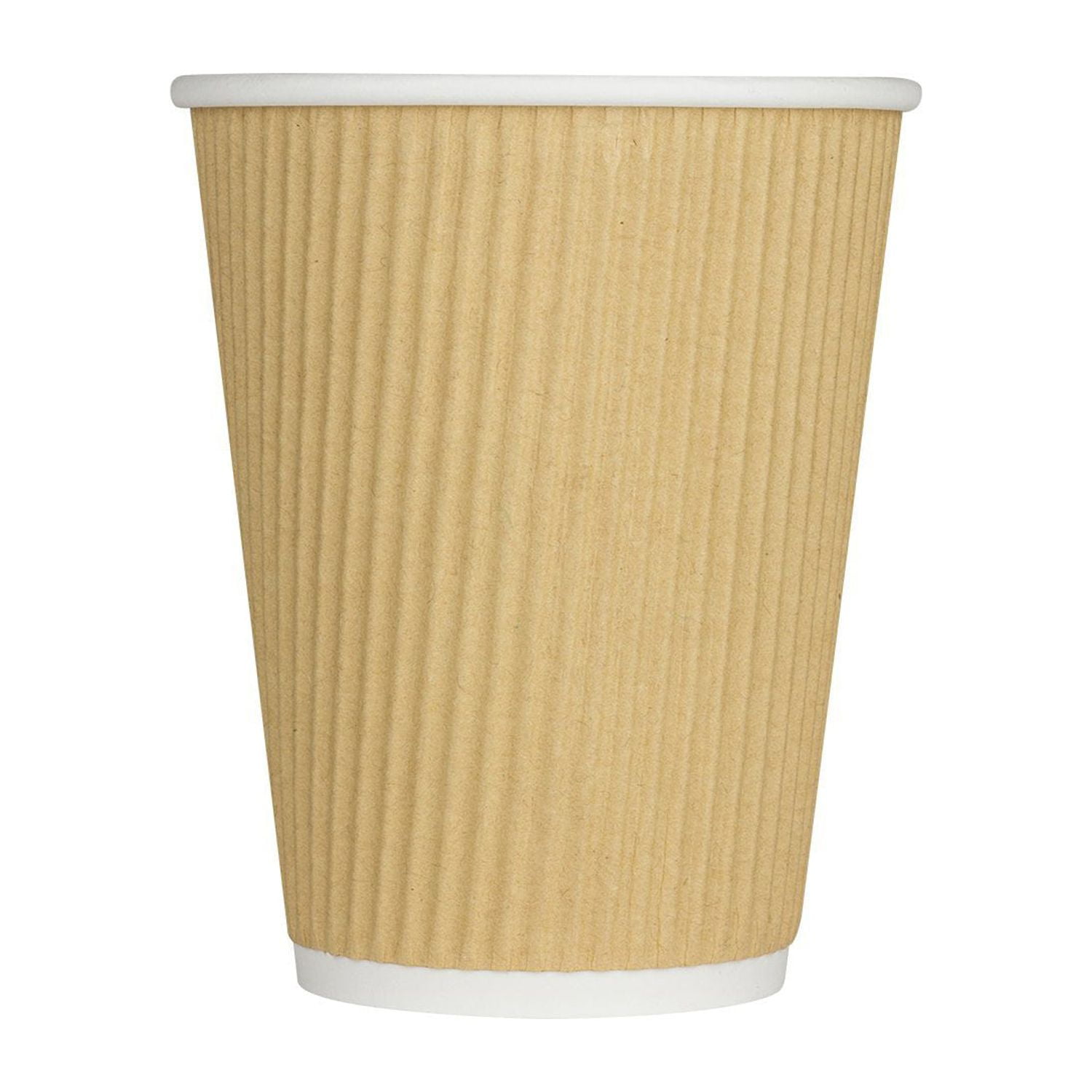 Karat, 12oz Ripple Paper Hot Cups, Kraft (90mm), To-Go Beverage Cups ...