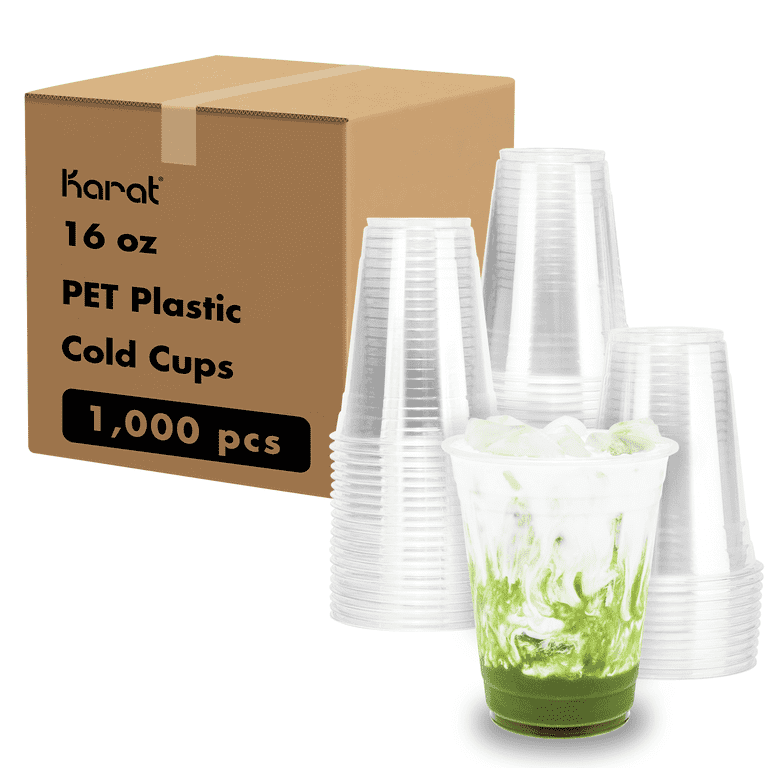 PET Plastic Cups, 16 oz, Clear, 1,000/Carton PET Plastic Cups, 16 oz, Clear, 1,000/Carton