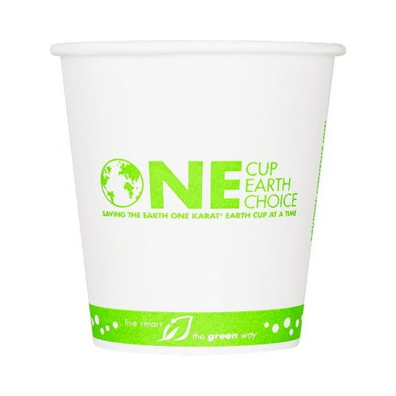 Karat Earth 10oz Eco-Friendly Paper Hot Cups - One Cup, One Earth (90mm) - 1,000 ct