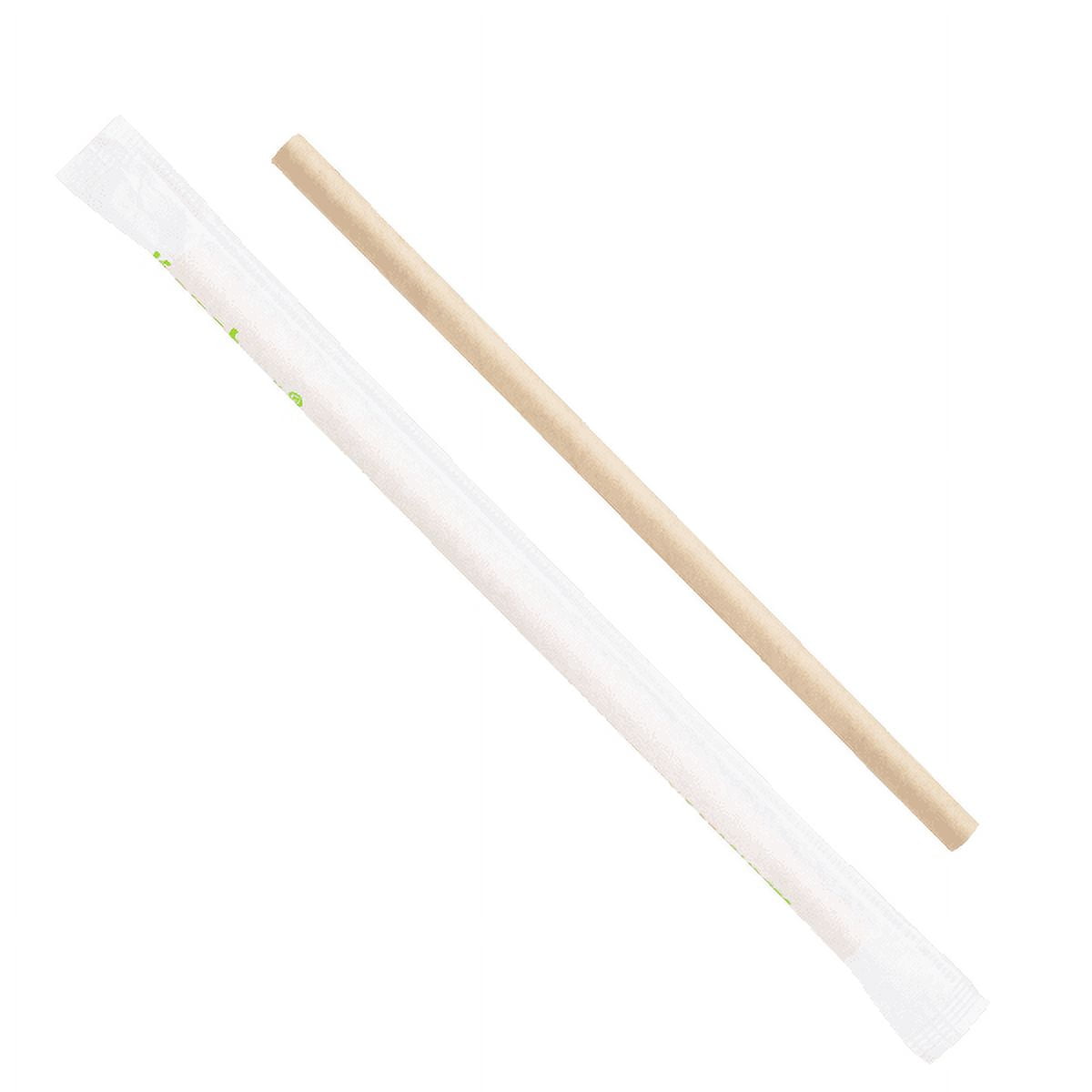 Karat Earth 9 Diagonal Cut Bamboo Fiber Colossal Straws (12mm) Paper Wrappep, Natural - Bag of 80 Pcs