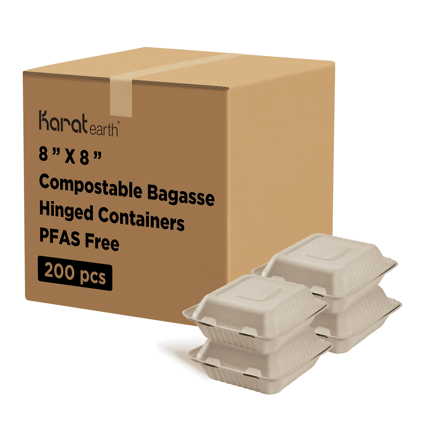 Fold-Pak Earth 08MWEARTHM 8 Oz. Microwaveable Paper Take-Out Container - 450/Case