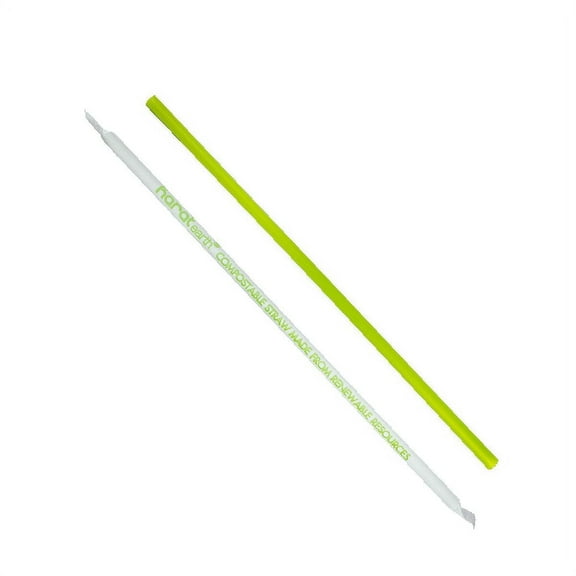 Karat Earth [4,800 ct] Jumbo PLA Straws, Individually Wrapped, 9.5" x 5mm, Green