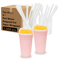 thumbnail image 1 of Karat Earth [1,600 ct] Colossal PLA Straws, Individually Wrapped, 9" x 11mm, White, 1 of 7