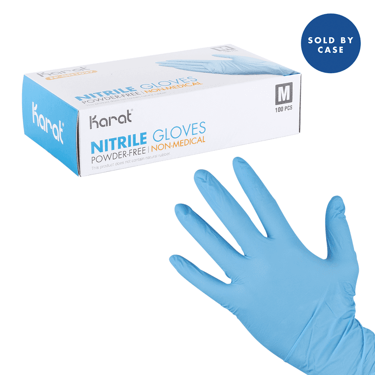 Karat Nitrile Gloves, Blue, Medium, 1,000/Box, Disposable for