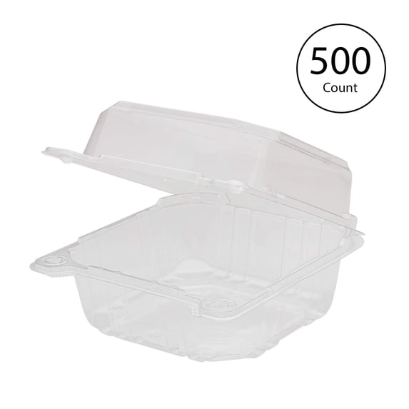 Karat 6x6 inch Plastic Hinged Food Containers Set 500 Count for takeout ...
