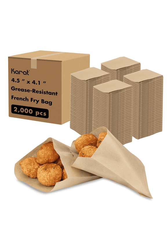 Grease-Resistant French Fry Bag, Kraft - 2,000 pcs