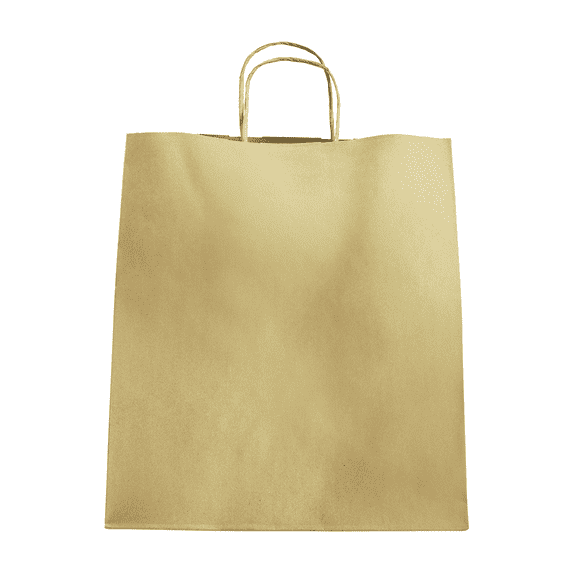Karat HUNTINGTON (Extra Large) Kraft Paper Gift Bags with Handles - Sturdy & Recyclable Brown Shopping Bags - Recycled Materials - for Retail and Groceries (13.9"x15.9") - FP-SB130 - 200 pcs