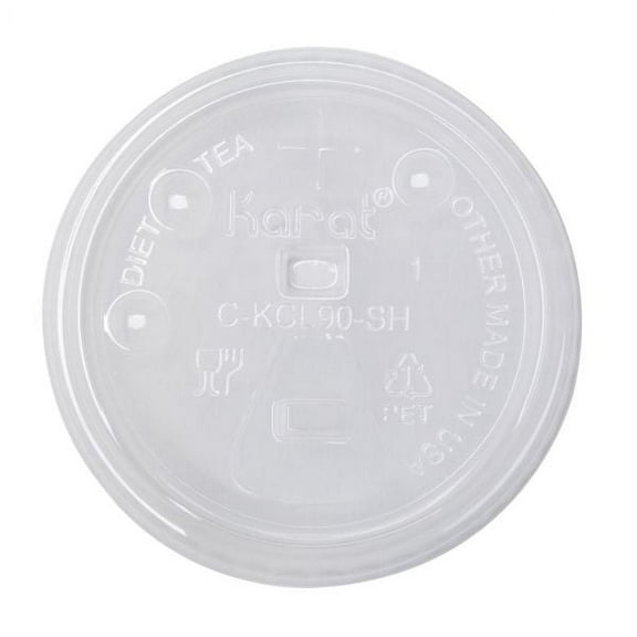 Karat PET Plastic Strawless Sipper Lid for 12-22 oz. Paper Cold Cup - 1,000 ct
