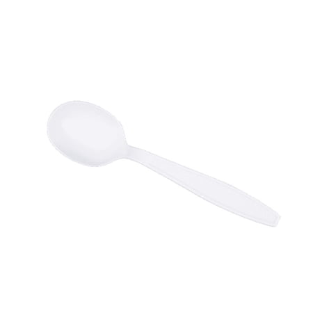 Karat PP Plastic Heavy Weight Soup Spoons - White - Wrapped - 1,000 ct