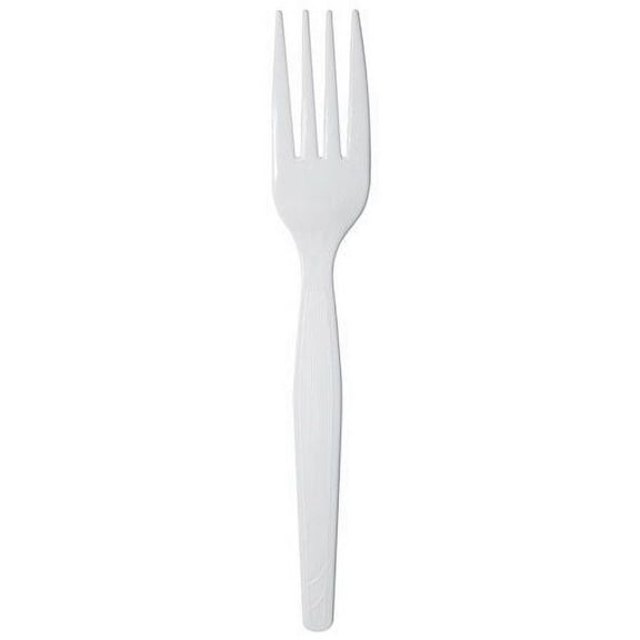 Karat PS Plastic Medium-Heavy Weight Forks Bulk Box - White - 1,000 ct