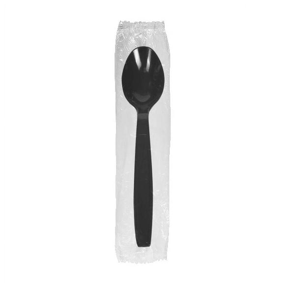 Karat Polystyrene Plastic Disposable Spoons, Black, 1000 Count