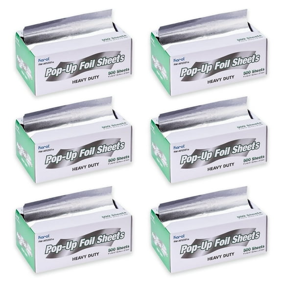 Karat Pop-up Heavy-Duty Aluminum Foil Sheets - 3,000 Sheets (500 x 6) - 10.75" x 9"