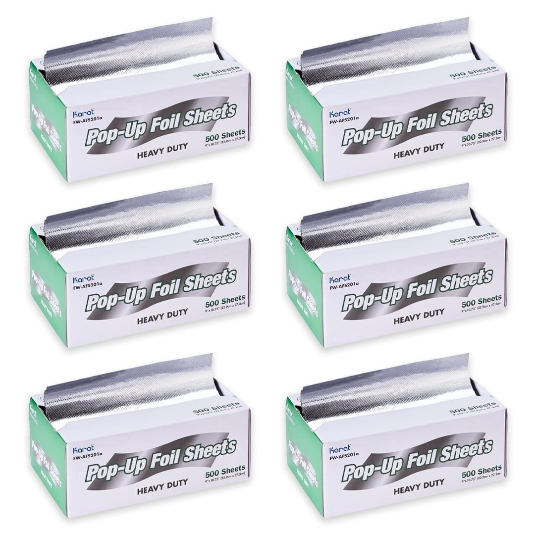 Karat Pop-up Heavy-Duty Aluminum Foil Sheets - 3,000 Sheets (500 x 6) - 10.75" x 9"