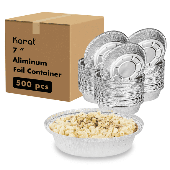 Karat Round Aluminum Foil Pans & Disposable Cake Pans, 7 inch - 500 ct
