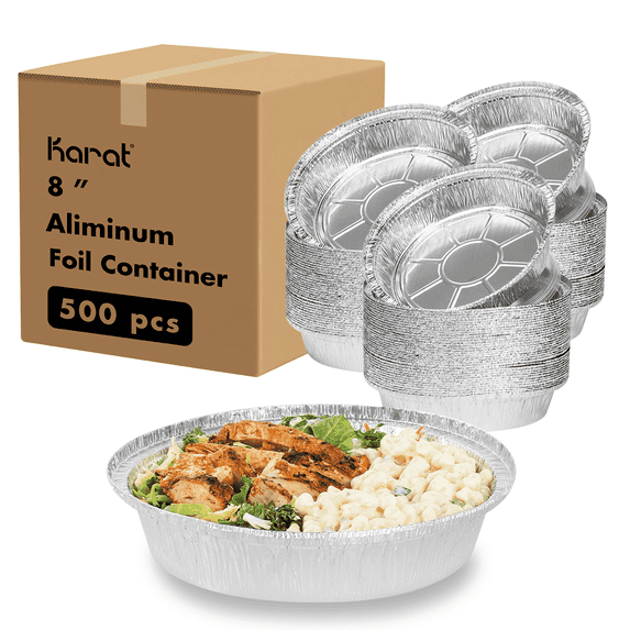 Karat Round Aluminum Foil Pans & Disposable Cake Pans, 8 inch - 500 ct