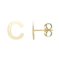 thumbnail image 1 of Karat Rush 14KT Yellow Gold High Polished Block Initial Studs "C" with Post-With-Friction-Back. Adult Unisex. No stones, 1 of 4